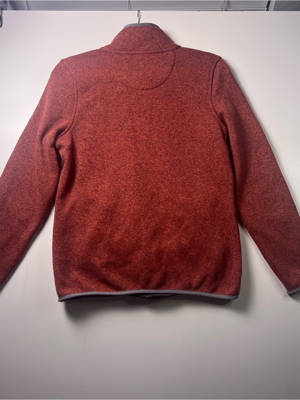 L.L.Bean Womens S Red Snap-Neck Mock Neck Pullover Sweater Pockets Outdoors Cozy - Picture 8 of 10